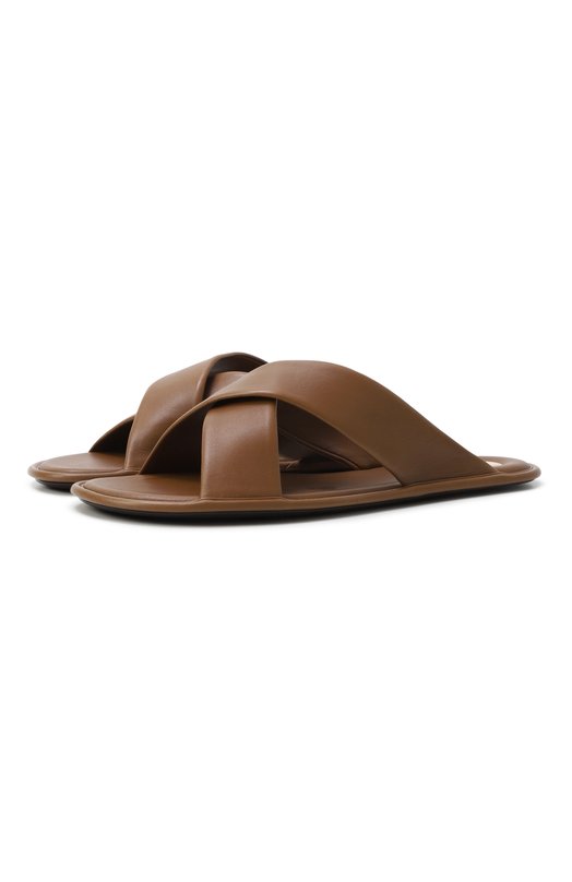 Кожаные шлепанцы Carlyle Saint Laurent 825283/AADF0 Коричневый 825283/AADF0