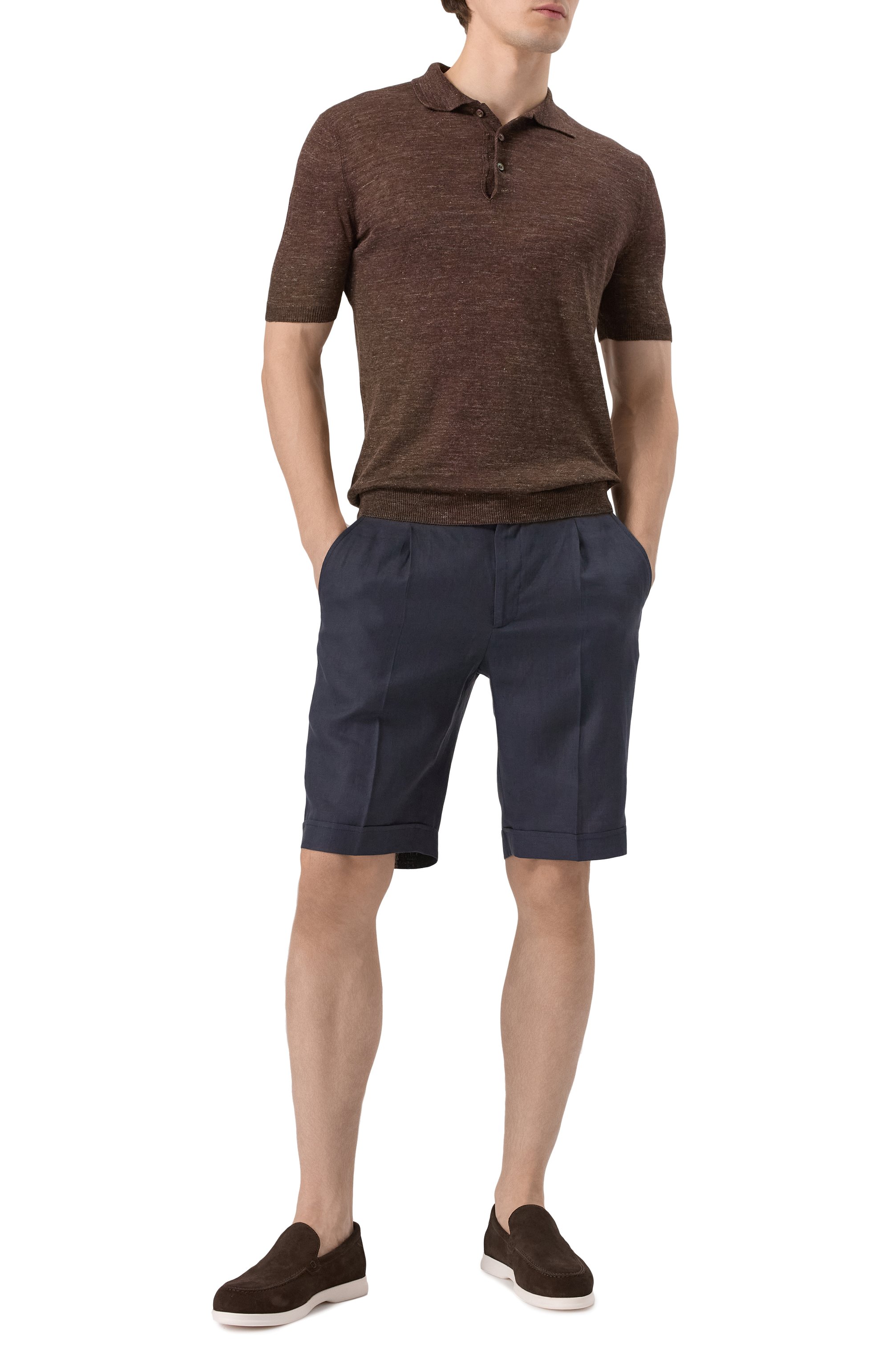 Льняные шорты GRAN SASSO темно-синего цвета по цене 29250 руб., арт. 76112/50017, фото 2 Льняные шорты GRAN SASSO, арт. 76112/50017, фото 2