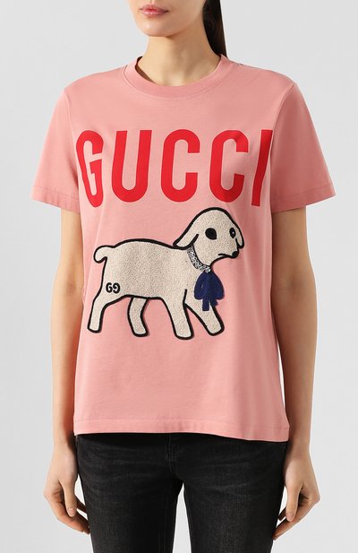 Хлопковая футболка GUCCI, арт. 580762/XJBSX, фото 3