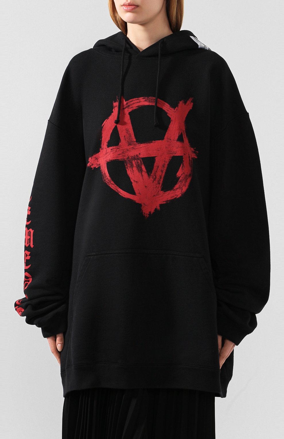 Хлопковое худи VETEMENTS, арт. SS20TR312 1620/W/BLACK/RED, фото 3