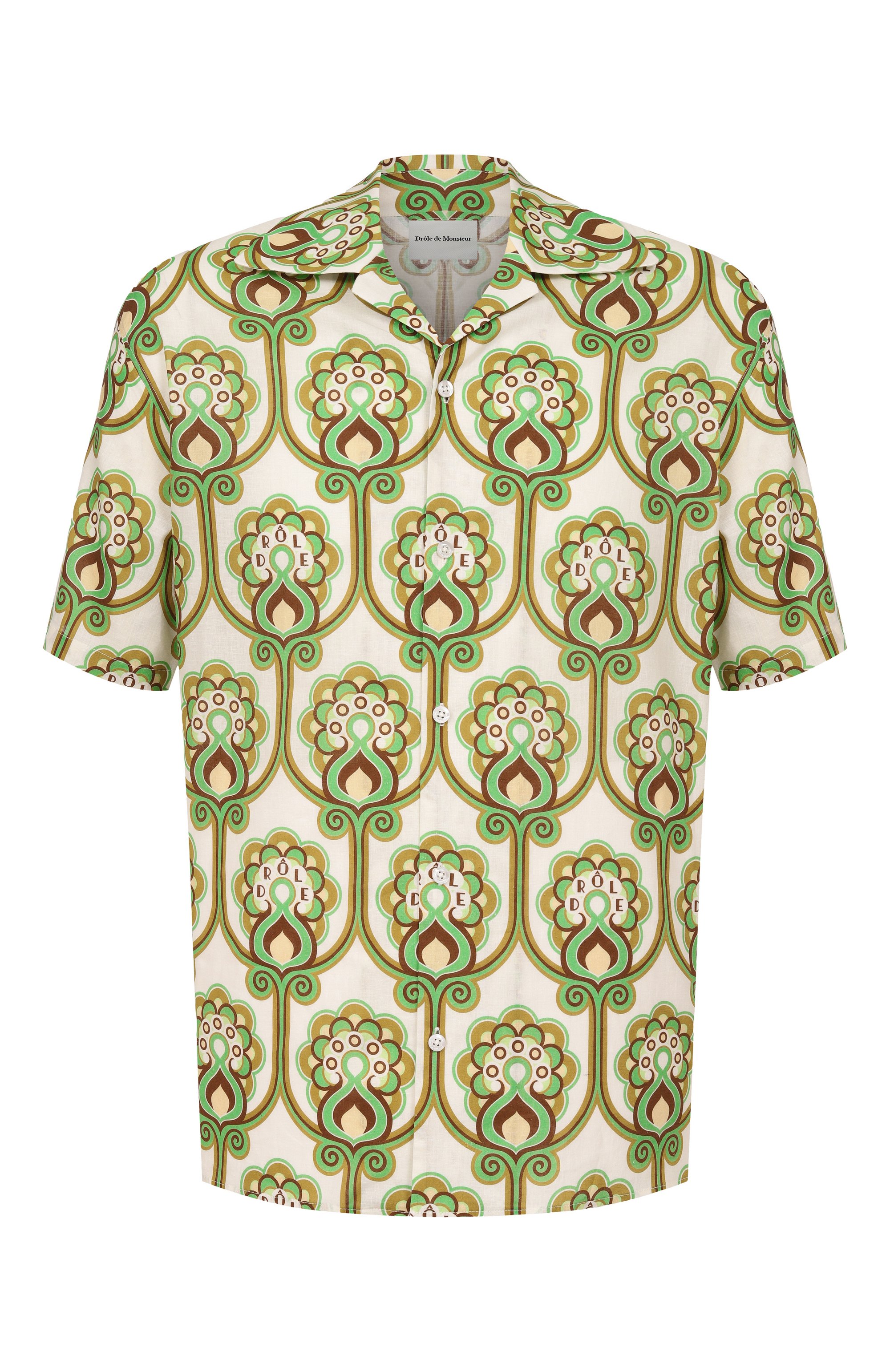 Рубашка изо льна и хлопка DROLE DE MONSIEUR, арт. J-SH228-LI012-GN, фото 1