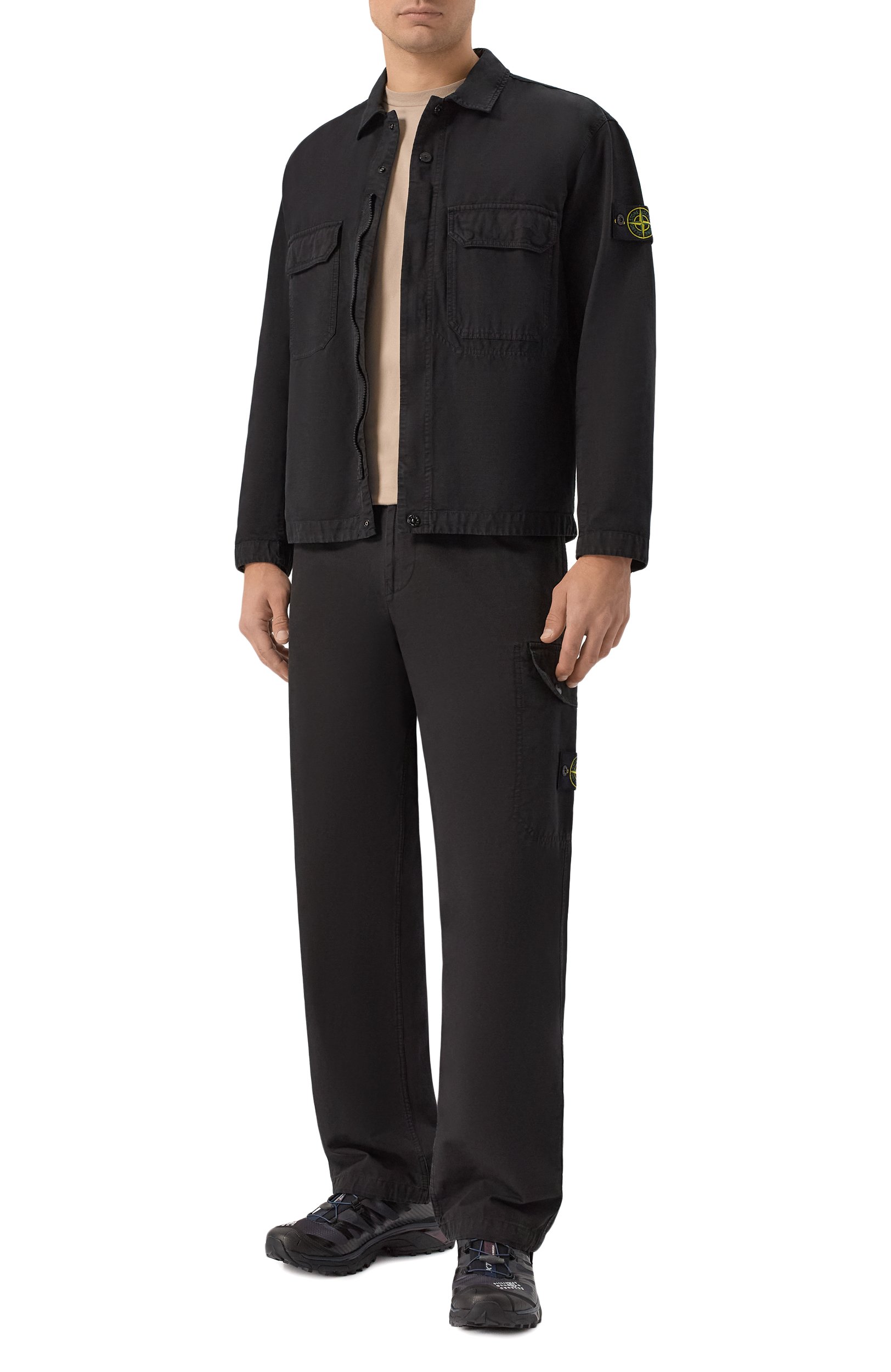 Хлопковая куртка-рубашка STONE ISLAND черного цвета по цене 73250 руб., арт. K2S151200009/S0211, фото 2 Хлопковая куртка-рубашка STONE ISLAND, арт. K2S151200009/S0211, фото 2