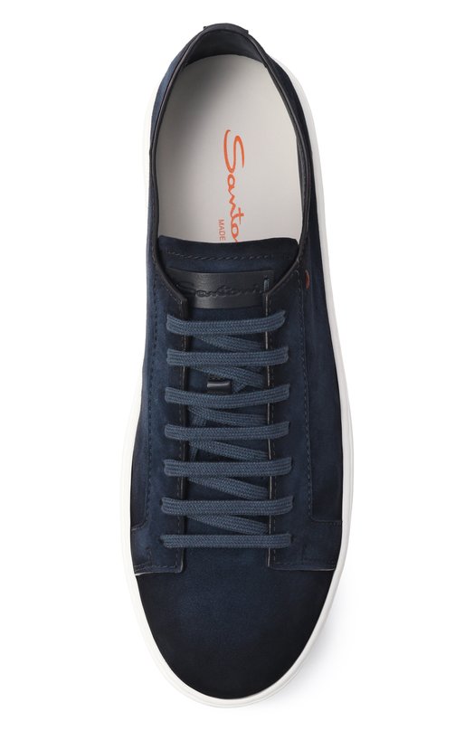Замшевые кеды Cleanic Santoni MBCG21571BARTA0L Синий  MBCG21571BARTA0L Фото 5