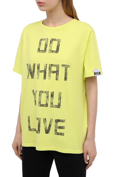 Хлопковая футболка GOLDEN GOOSE DELUXE BRAND желтого цвета по цене 12050 руб., арт. GWP00805.P000284, фото 3 Хлопковая футболка GOLDEN GOOSE DELUXE BRAND, арт. GWP00805.P000284, фото 3
