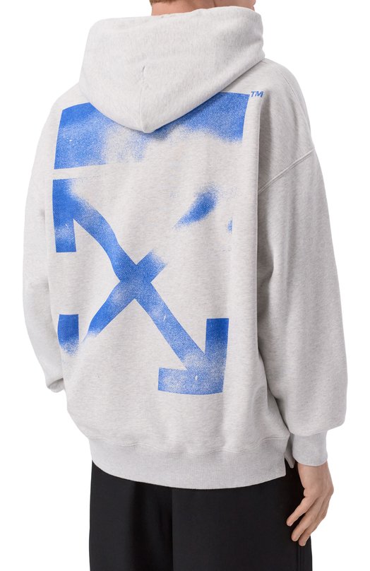 Хлопковое худи Off-White 0MBB085F25FLE00H Серый  0MBB085F25FLE00H Фото 4
