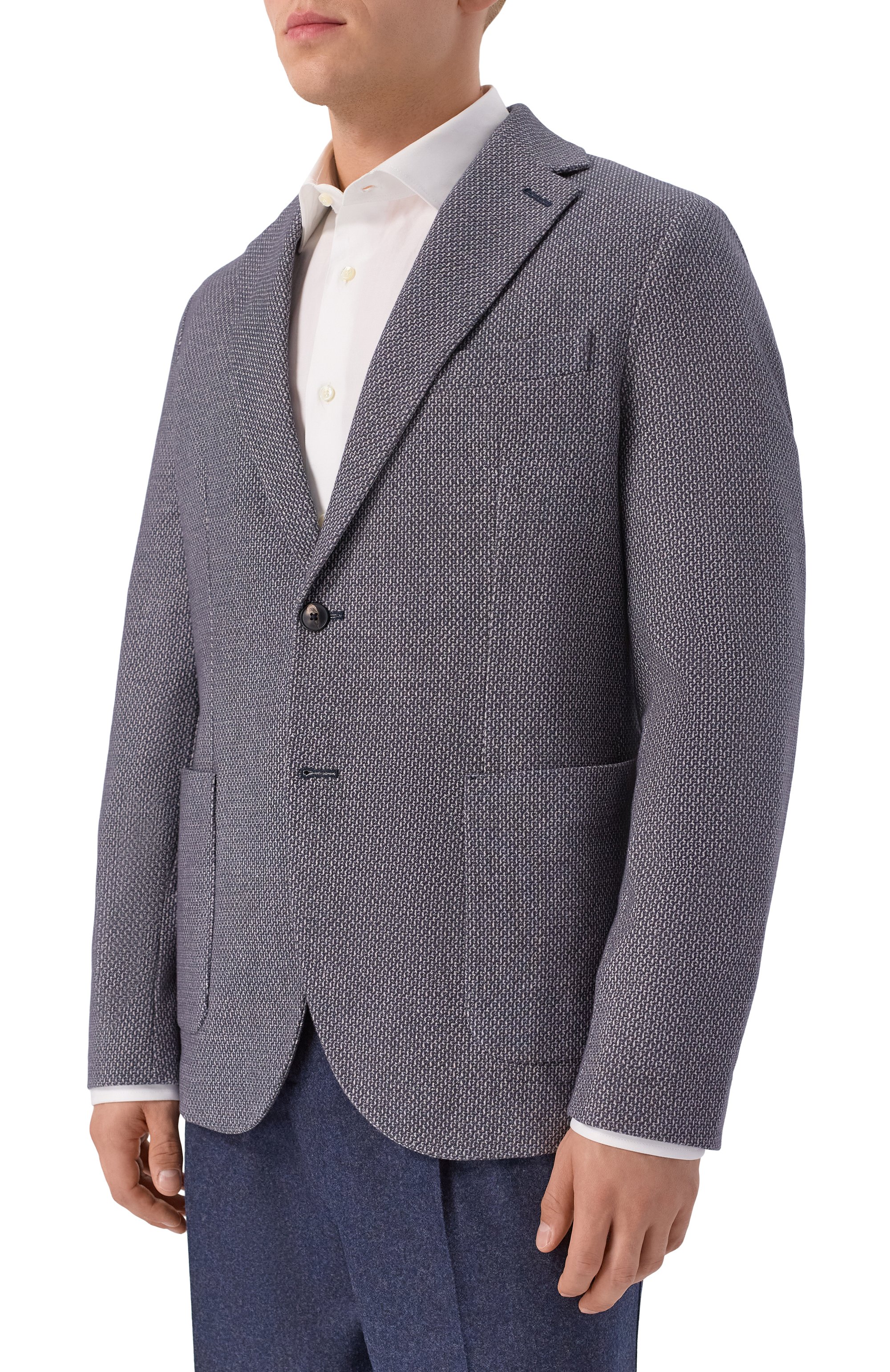 Хлопковый пиджак CIRCOLO 1901 темно-синего цвета по цене 64100 руб., арт. CN4997, фото 4 Хлопковый пиджак CIRCOLO 1901, арт. CN4997, фото 4