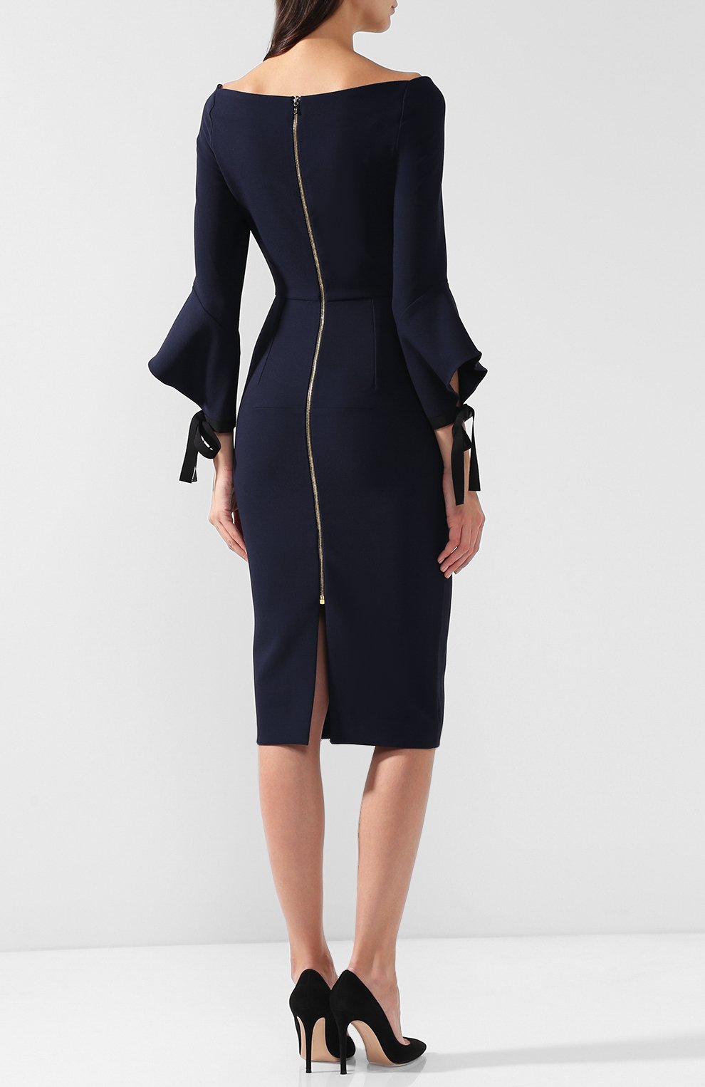 Приталенное платье-миди с расклешенными рукавами ROLAND MOURET, арт. PW18/S0349/F2196, фото 4
