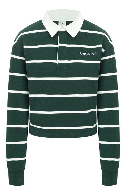 Хлопковое поло Sporty and Rich ST008606300GR51 Зелёный ST008606300GR51