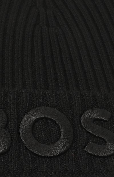 Шерстяная шапка BOSS черного цвета по цене 9560 руб., арт. 50497815, фото 3 Шерстяная шапка BOSS, арт. 50497815, фото 3