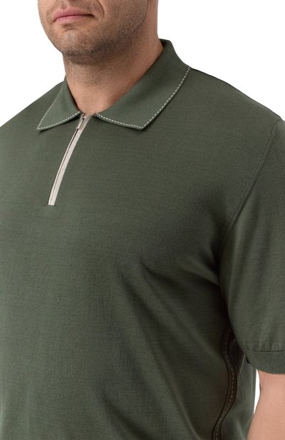 Поло с отделкой из кожи аллигатора ZILLI, арт. KZP002M0143VRIS00/62-64, фото 5