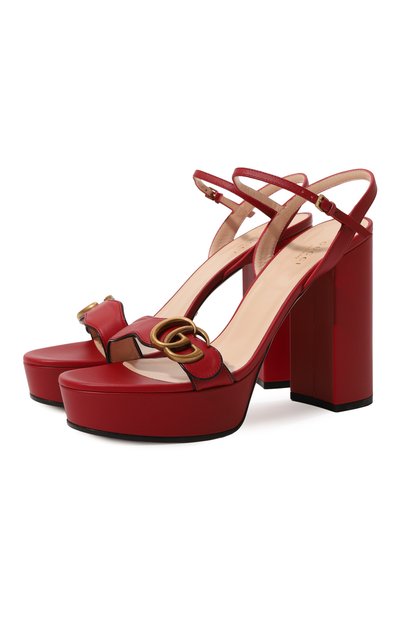 Женские кожаные босоножки marmont GUCCI, арт. 573021 A3N00