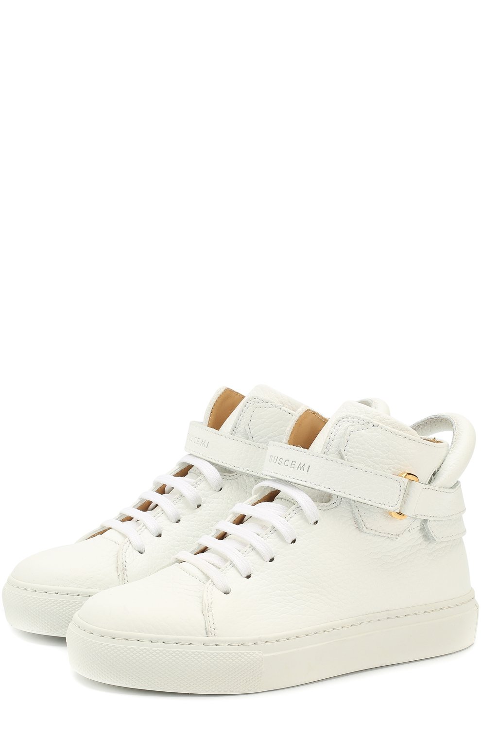 Высокие кожаные кеды на шнуровке с застежками велькро BUSCEMI, арт. 117SK100LK010A, фото 1