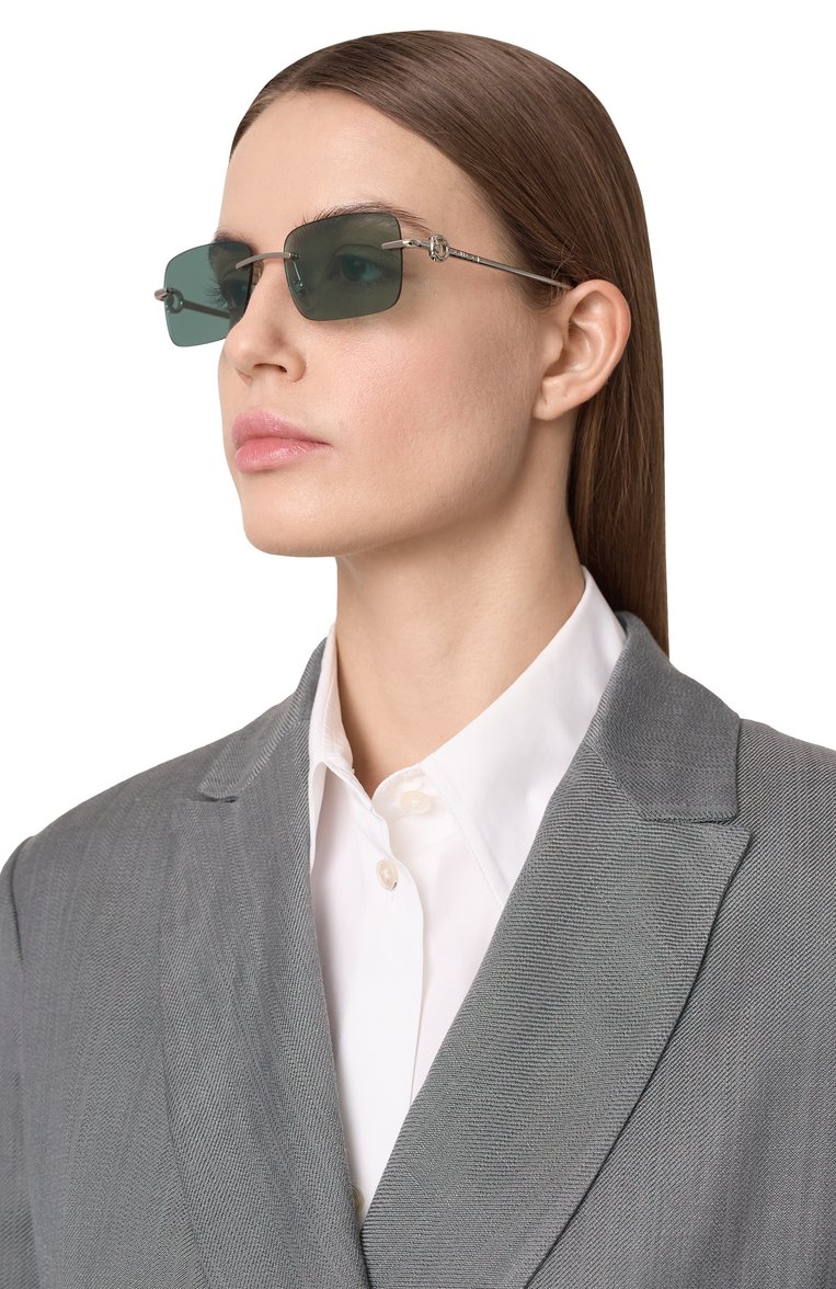 Женские солнцезащитные очки GUCCI зеленого цвета, арт. GG1703S 002 | Фото 3 (Региональные ограничения белый список (Axapta Mercury): Не проставлено; Нос: Не проставлено; Материал: Металл; Тип очков: С/з; Кросс-КТ: С/з-унисекс; Очки форма: Прямоугольные; Оптика Гендер: оптика-унисекс)