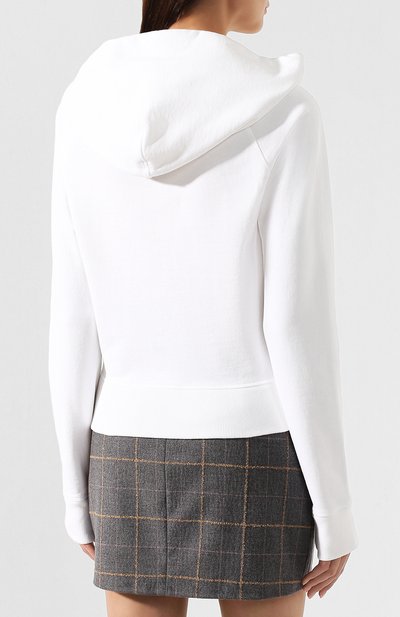 Хлопковое худи HELMUT LANG белого цвета по цене 26300 руб., арт. J06DW508, фото 4 Хлопковое худи HELMUT LANG, арт. J06DW508, фото 4