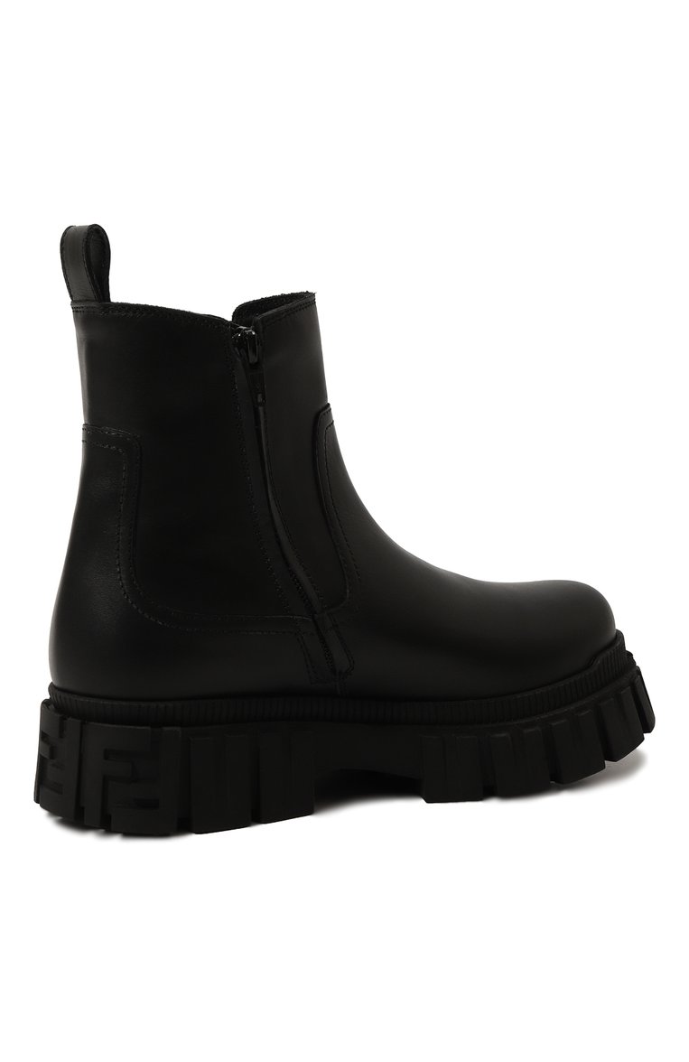 Детские кожаные челси FENDI черного цвета, арт. JMR459/A379/32-39 | Фото 3 (Материал внутренний: Натуральная кожа; Нос: Не проставлено; Кросс-КТ: челси; Материал внешний: Натуральная кожа)