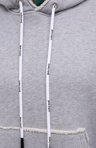 Хлопковое худи PALM ANGELS светло-серого цвета по цене 72750 руб., арт. PMBB109F21FLE0010801, фото 5 Хлопковое худи PALM ANGELS, арт. PMBB109F21FLE0010801, фото 5