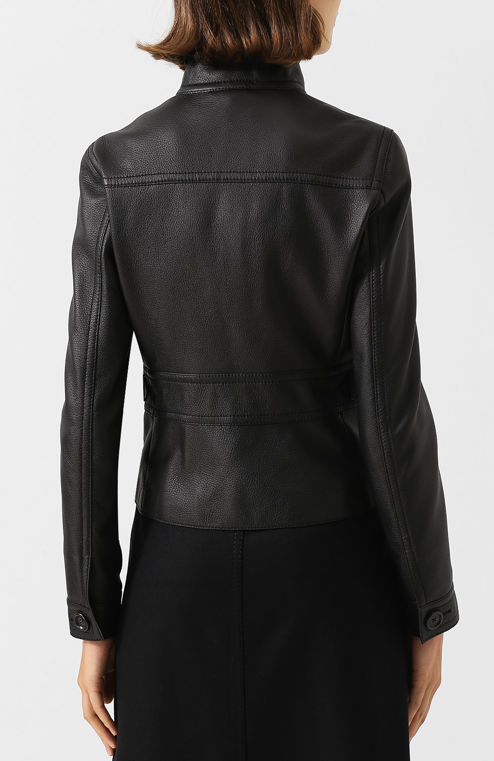 Приталенная кожаная куртка с воротником-стойкой BOTTEGA VENETA, арт. 472169/V0K90, фото 4