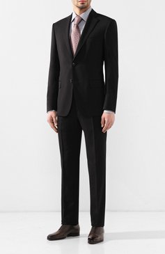Мужская хлопковая сорочка с воротником кент TOM FORD серого цвета, арт. 5FT841/94C1JE | Фото 2 (Длина (для топов): Стандартные; Рукава: Длинные; Материал внешний: Хлопок; Статус провер�ки: Проверена категория, Проверено; Мужское Кросс-КТ: Сорочка-одежда; Принт: Клетка; Случай: Формальный; Манжеты: На пуговицах; Воротник: Кент; Материал сплава: Проверено, Проставлено; Драгоценные камни: Проставлено; Стили: Кэжуэл)
