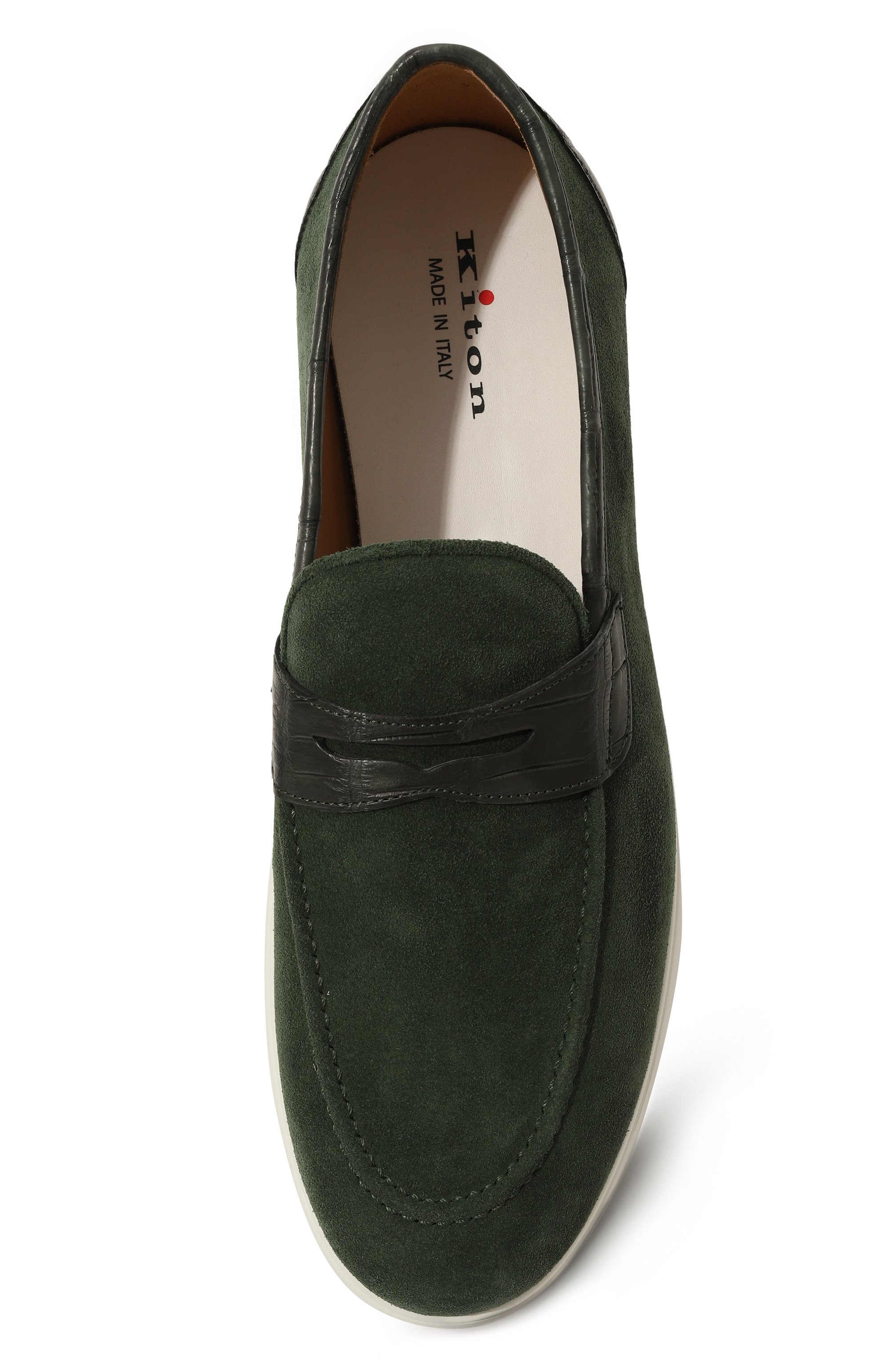 Лоферы с отделкой из кожи аллигатора KITON, арт. USSA075N00978, фото 6