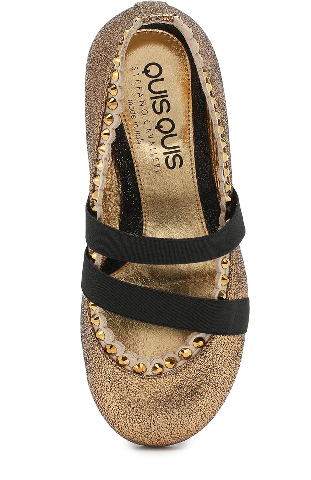 Балетки из металлизированной кожи со стразами и эластичной вставкой QUIS QUIS, арт. 52667/28-35, фото 4