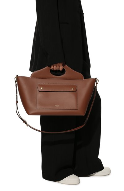 Сумка-тоут pocket bag small BURBERRY коричневого цвета по цене 199500 руб., арт. 8041746, фото 2 Сумка-тоут pocket bag small BURBERRY, арт. 8041746, фото 2