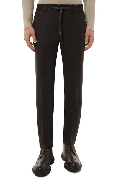 Шерстяные брюки BERWICH темно-коричневого цвета по цене 45950 руб., арт. SPIAGGIA ALC/VB1504, фото 3 Шерстяные брюки BERWICH, арт. SPIAGGIA ALC/VB1504, фото 3