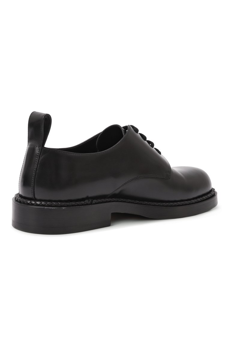 Мужские кожаные дерби BOTTEGA VENETA черного цвета, арт. 754565/V2WX0 | Фото 5 (Материал сплава: Проставлено; Материал внутренний: Натуральная кожа; Нос: Не проставлено; Стили: Классический; Материал внешний: Натуральная кожа)