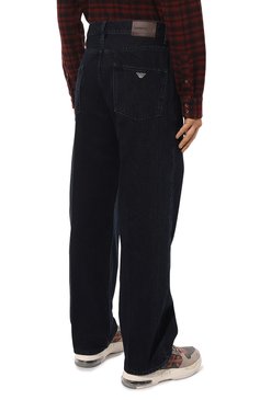 Мужские джинсы EMPORIO ARMANI темно-синего цвета, арт. 6R1J74/1DMBZ | Фото 4 (Длина (брюки, джинсы): Стандартные; Материал сплава: Проставлено; Драгоценные камни: Проставлено; Материал внешний: Хлопок, Деним; Кросс-КТ: Деним; Силуэт М (брюки): Широкие; Стили: Повседневный)