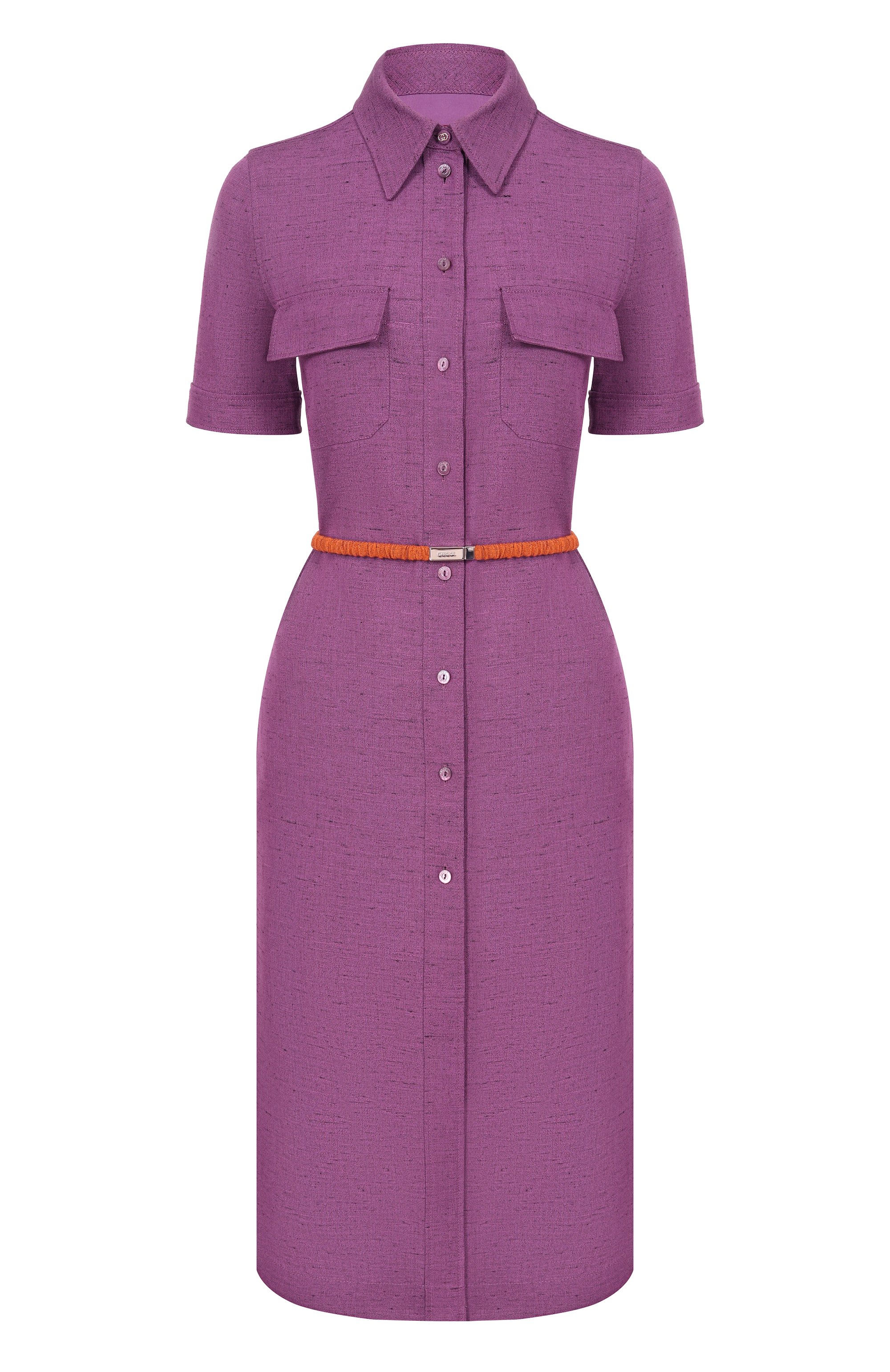 Платье из вискозы GUCCI фиолетового цвета по цене 423500 руб., арт. 852004/ZAUB4, фото 1 Платье из вискозы GUCCI, арт. 852004/ZAUB4, фото 1