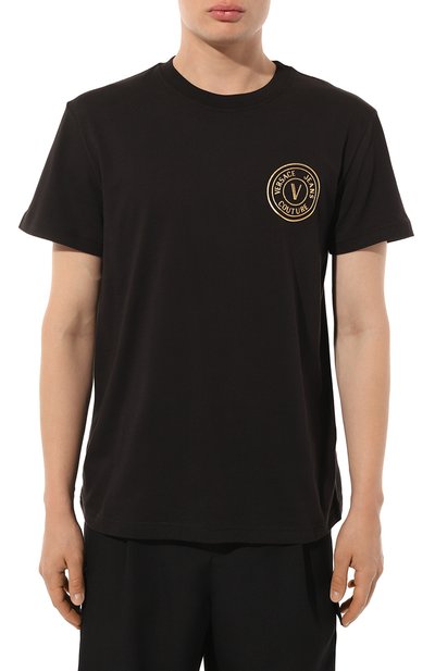 Хлопковая футболка VERSACE JEANS COUTURE, арт. 75GAHT06/CJ00T, фото 3