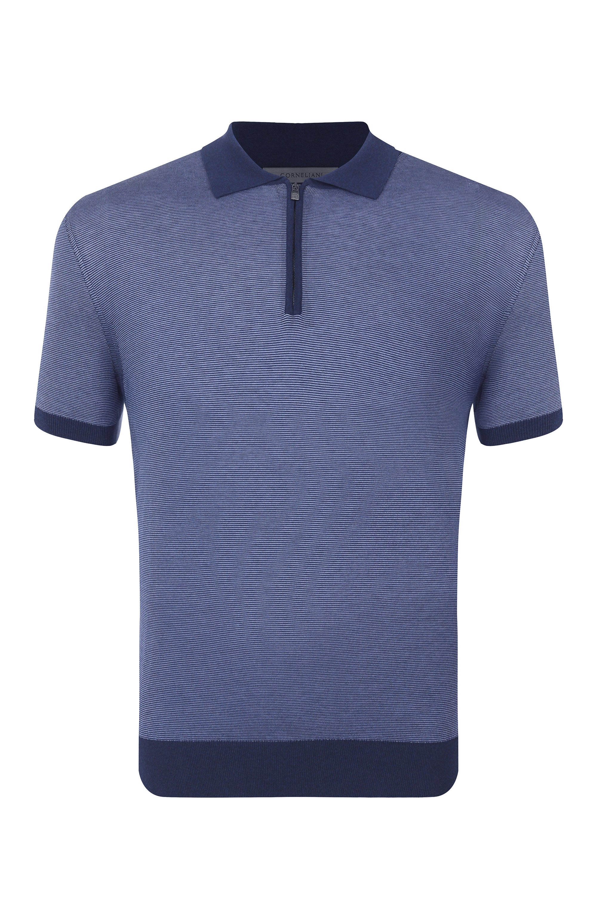 Поло из хлопка и шелка CORNELIANI, арт. 25M522-2525105, фото 1