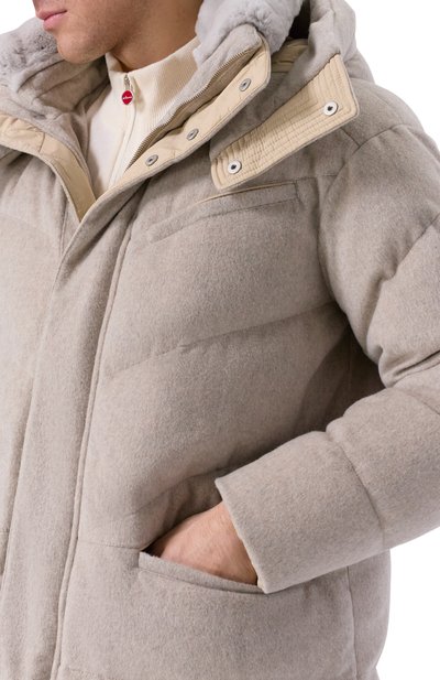 Пуховик с отделкой из кролика KITON, арт. UGK147K0260H01, фото 5