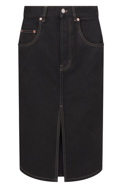 Джинсовая юбка SAINT LAURENT черного цвета по цене 199500 руб., арт. 772260/Y33WC, фото 1 Джинсовая юбка SAINT LAURENT, арт. 772260/Y33WC, фото 1