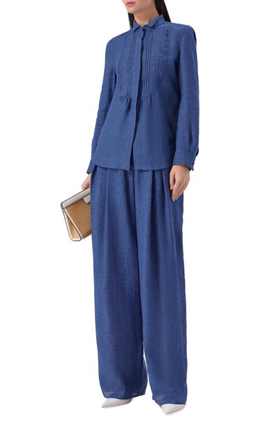 Рубашка изо льна и вискозы EMPORIO ARMANI, арт. EW003736/TE10381, фото 2