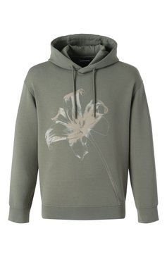 Мужской хлопковое худи EMPORIO ARMANI хаки цвета, арт. EM001692/AF10013 | Фото 1 (Материал сплава: Проставлено; Длина (для топов): Стандартные; Материал внешний: Хлопок; Драгоценные камни: Проставлено; Рукава: Длинные; Мужское Кросс-КТ: Худи-одежда; Принт: С принтом; Стили: Спорт-шик, Милитари)