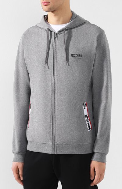 Хлопковая толстовка на молнии с логотипом бренда MOSCHINO, арт. A1710/8116, фото 3