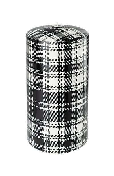 Интерьерная свеча tartan black&amp;white (20x10cm) PERNICI, арт. 8001962082419