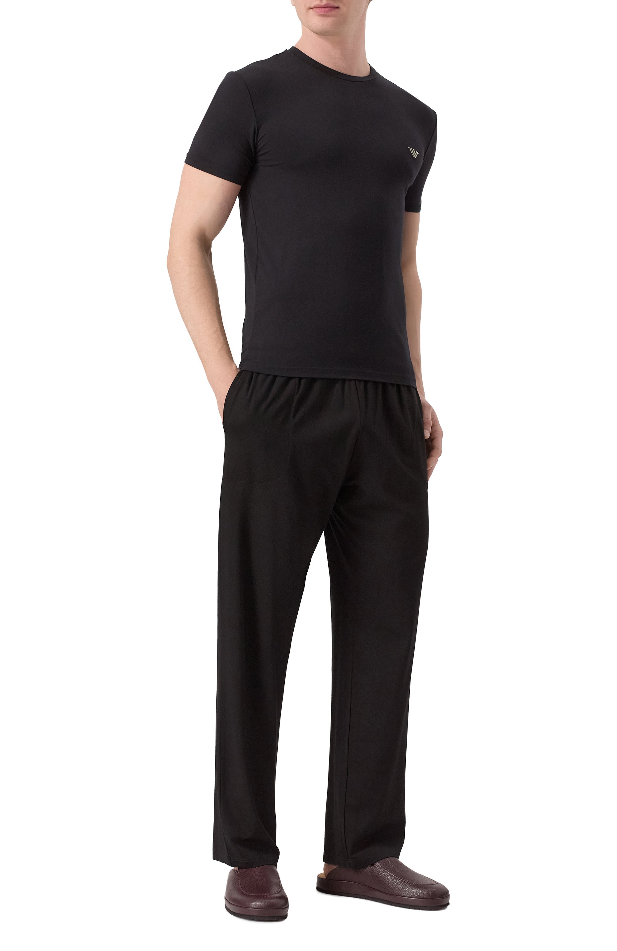 Кожаные домашние туфли FARFALLA темно-коричневого цвета по цене 48400 руб., арт. F5AD/DEER, фото 2 Кожаные домашние туфли FARFALLA, арт. F5AD/DEER, фото 2