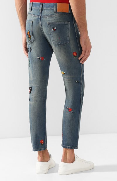 Джинсы прямого кроя с нашивками GUCCI, арт. 408637/XD836, фото 4