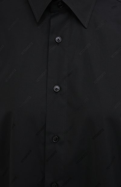Хлопковая рубашка VETEMENTS черного цвета по цене 57550 руб., арт. UAH21SH143 1006/W, фото 5 Хлопковая рубашка VETEMENTS, арт. UAH21SH143 1006/W, фото 5