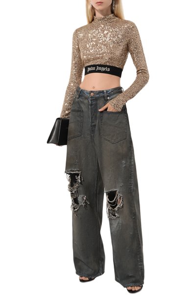 Топ с отделкой пайетками PALM ANGELS, арт. PWAD067F24FAB001, фото 2