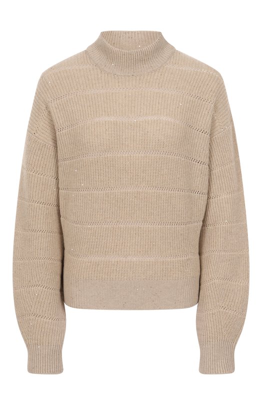 Свитер из кашемира и шерсти Brunello Cucinelli MBM738204P Бежевый MBM738204P