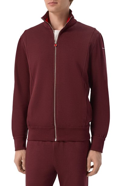 Толстовка из хлопка и шелка KITON бордового цвета по цене 326500 руб., арт. UMKZ032, фото 3 Толстовка из хлопка и шелка KITON, арт. UMKZ032, фото 3