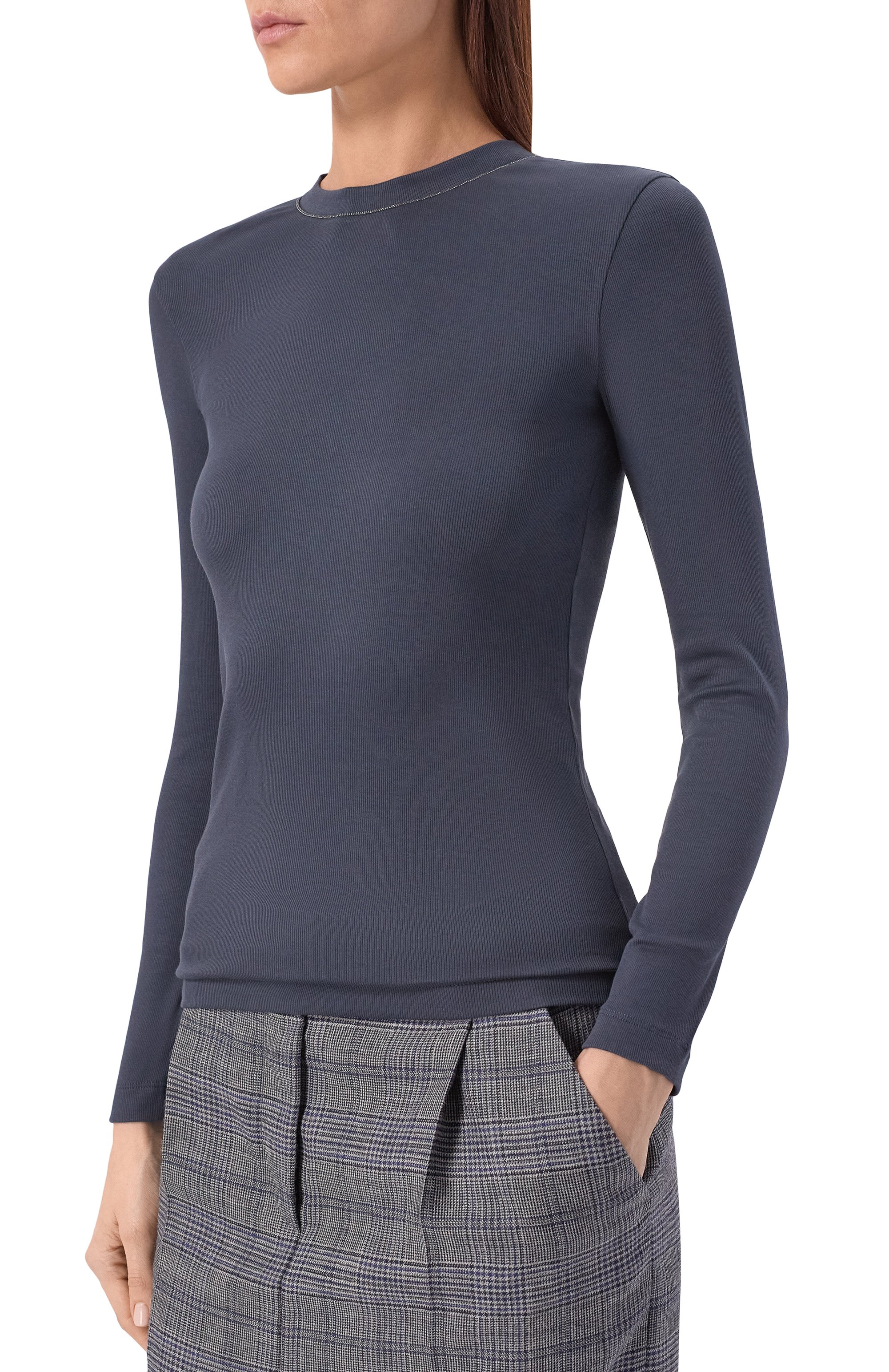 Хлопковый лонгслив BRUNELLO CUCINELLI, арт. MPTC8BJ300, фото 3