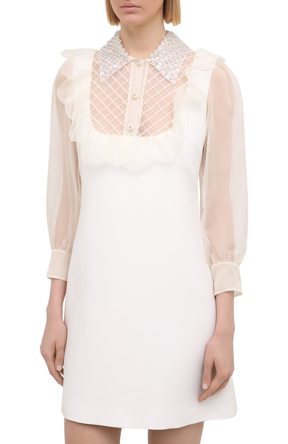 Платье из шелка и вискозы MIU MIU, арт. MF3858-1E4D-F0K74, фото 3