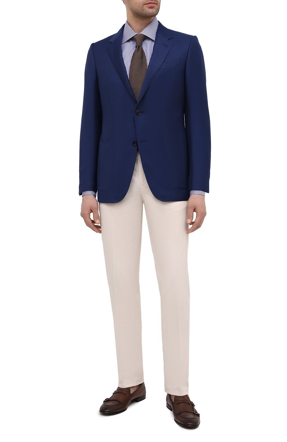 Хлопковая сорочка BRIONI синего цвета по цене 59350 руб., арт. RCA10N/P004T, фото 2 Хлопковая сорочка BRIONI, арт. RCA10N/P004T, фото 2