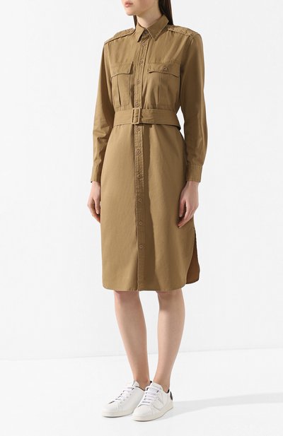 Хлопковое платье POLO RALPH LAUREN бежевого цвета по цене 21750 руб., арт. 211781126, фото 3 Хлопковое платье POLO RALPH LAUREN, арт. 211781126, фото 3