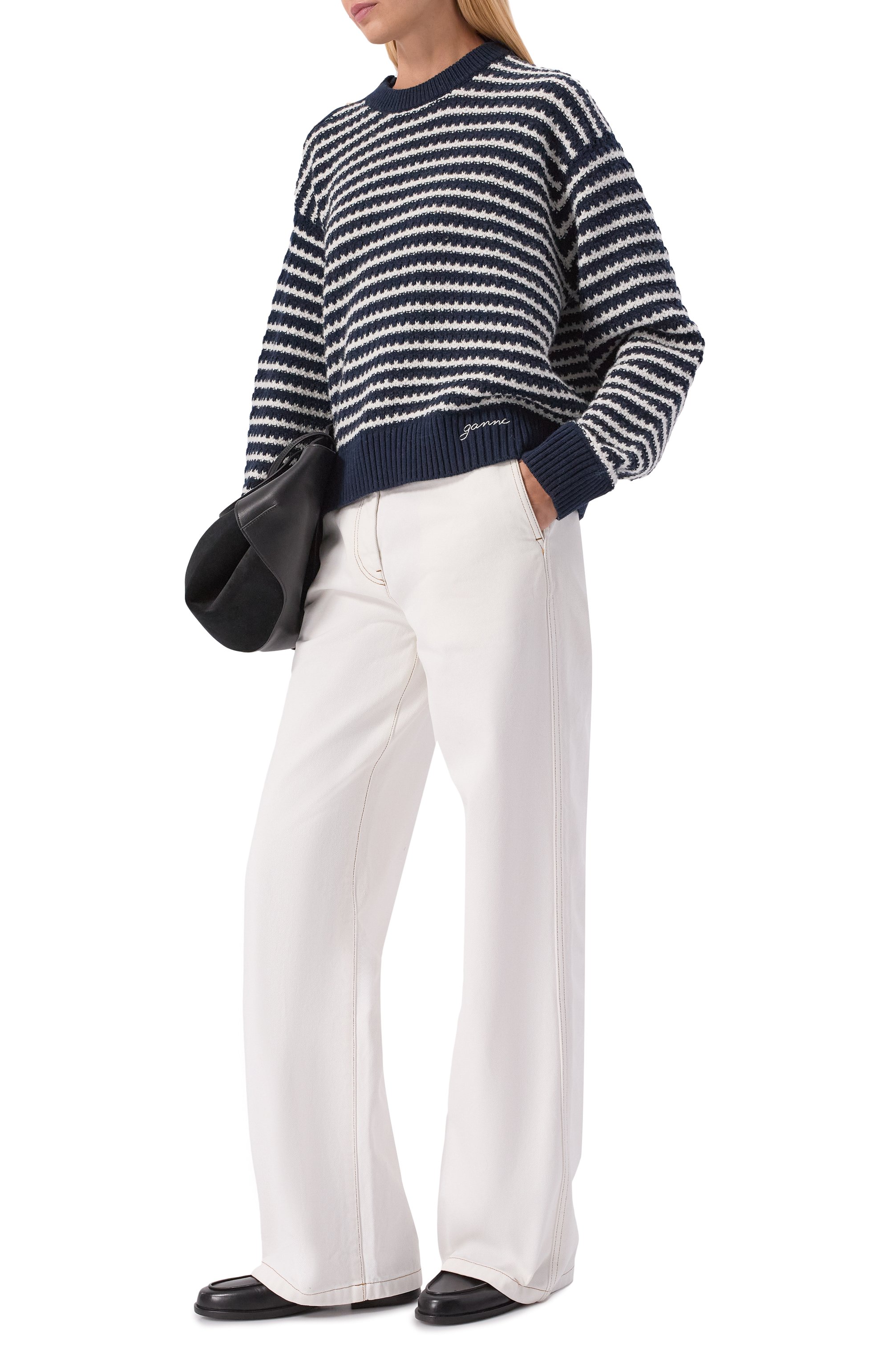 Свитер из шерсти и хлопка GANNI, арт. K2550/2733, фото 2