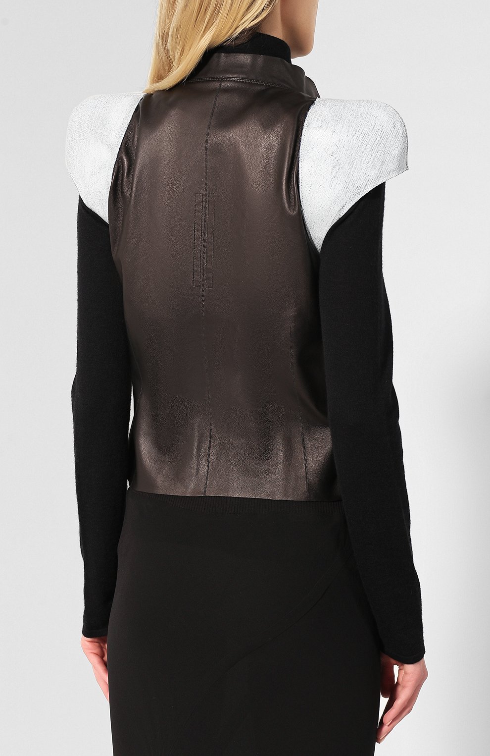 Кожаный жакет RICK OWENS черного цвета по цене 99500 руб., арт. RP20S1706/C0MB01, фото 4 Кожаный жакет RICK OWENS, арт. RP20S1706/C0MB01, фото 4