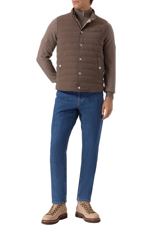 Пуховый жилет Brunello Cucinelli MM4911711 Коричневый  MM4911711 Фото 2